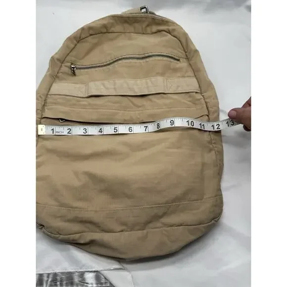 Vintage Eddie Bauer Nylon Backpack Crossbody Convertible Beige Gorpcore Hiking